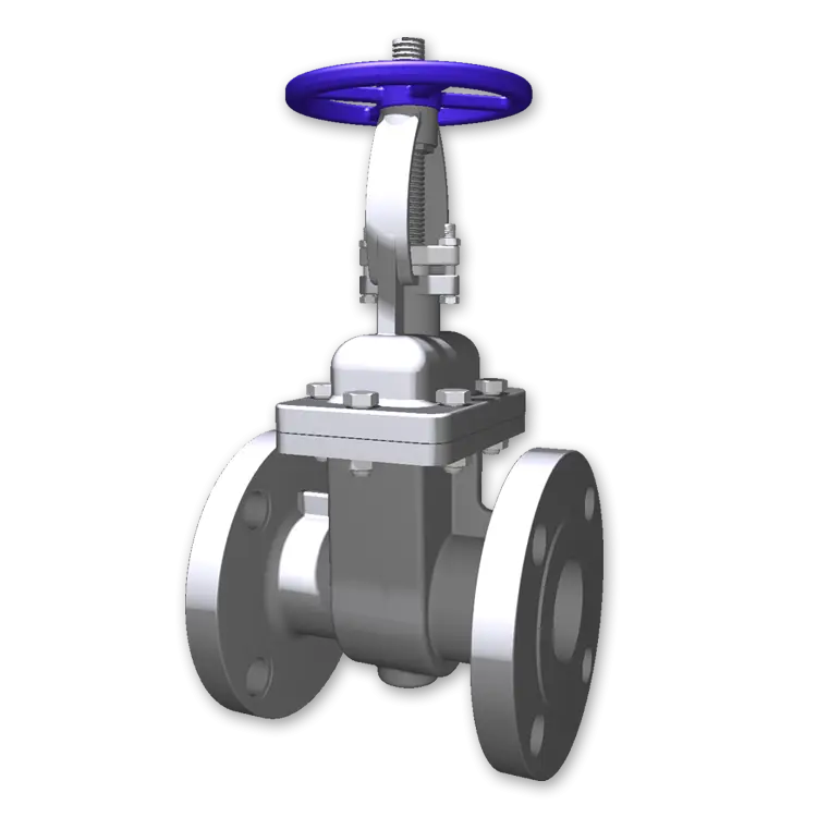 Industrial Gate Valve with Blue Handle