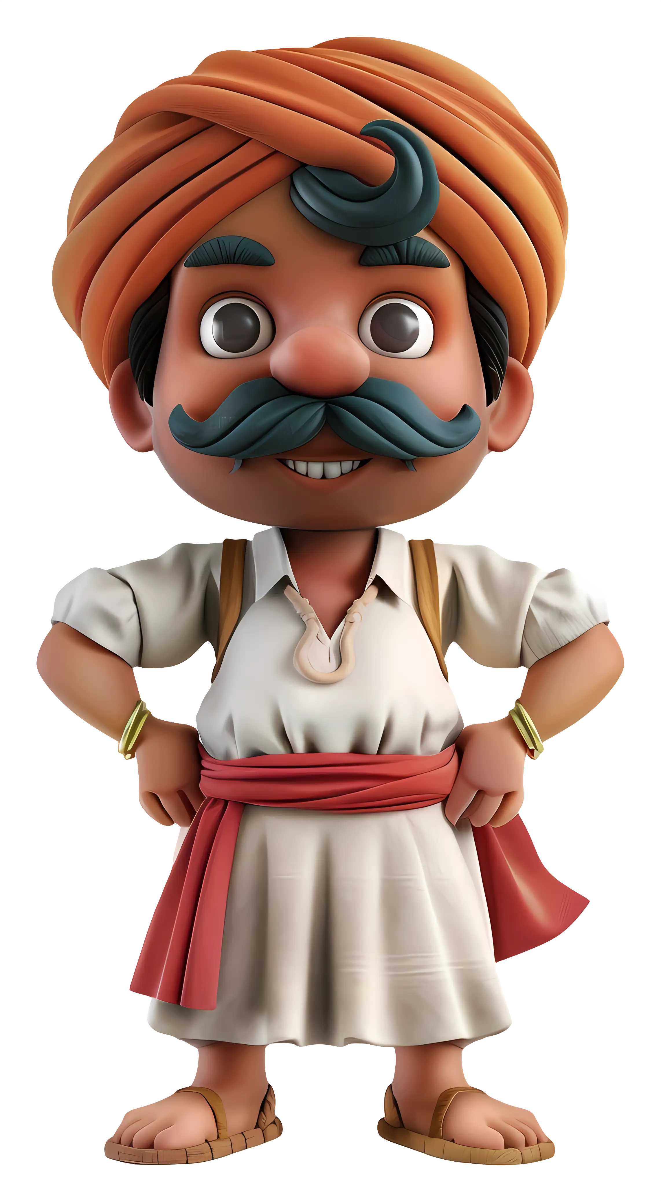 Cartoon Man in Traditional Cultural Costume
