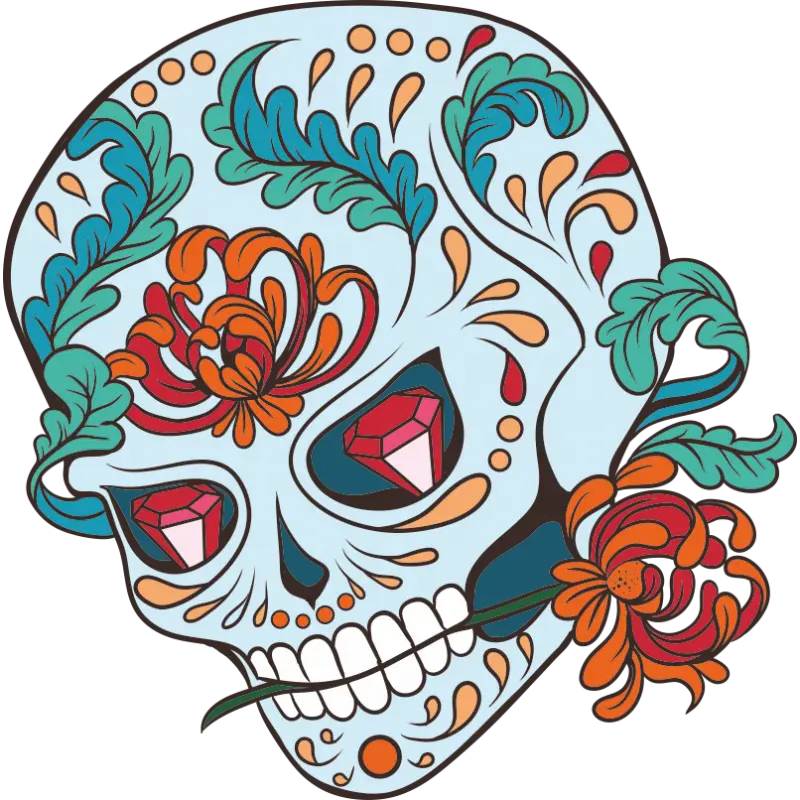 Colorful Decorative Sugar Skull Illustration