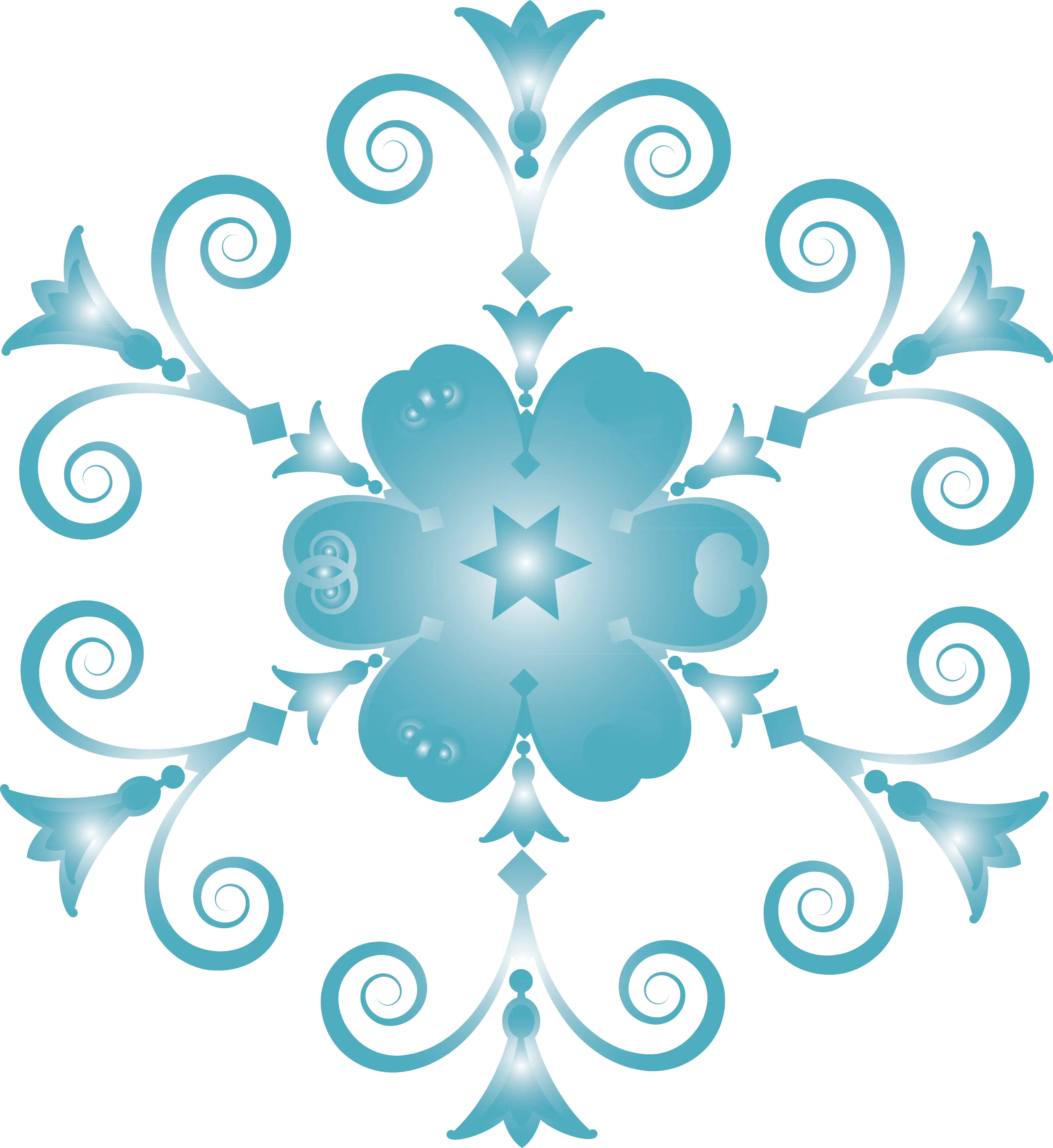 Blue Decorative Floral Pattern Design