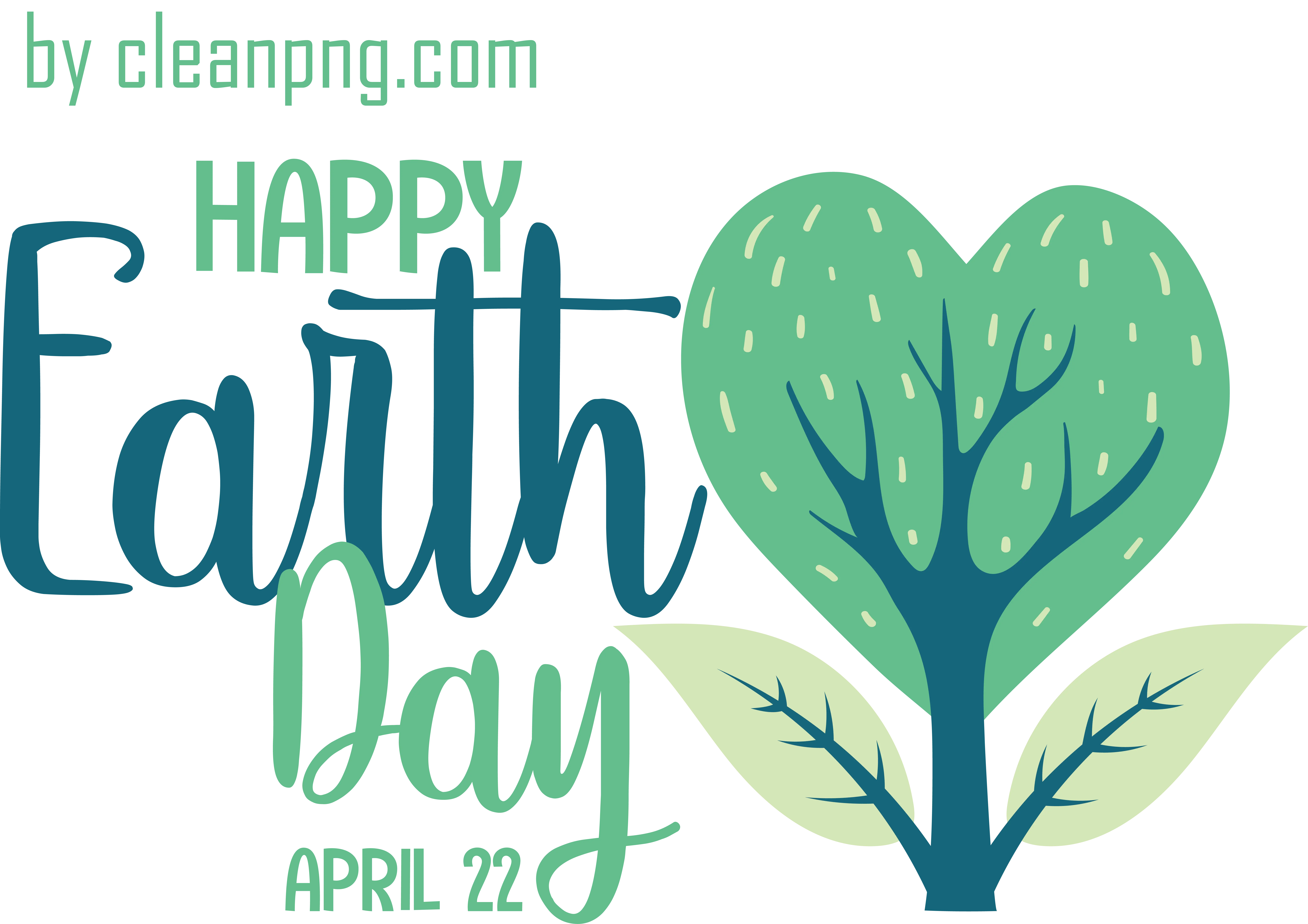 Happy Earth Day Graphic with Heart-shaped Tree
