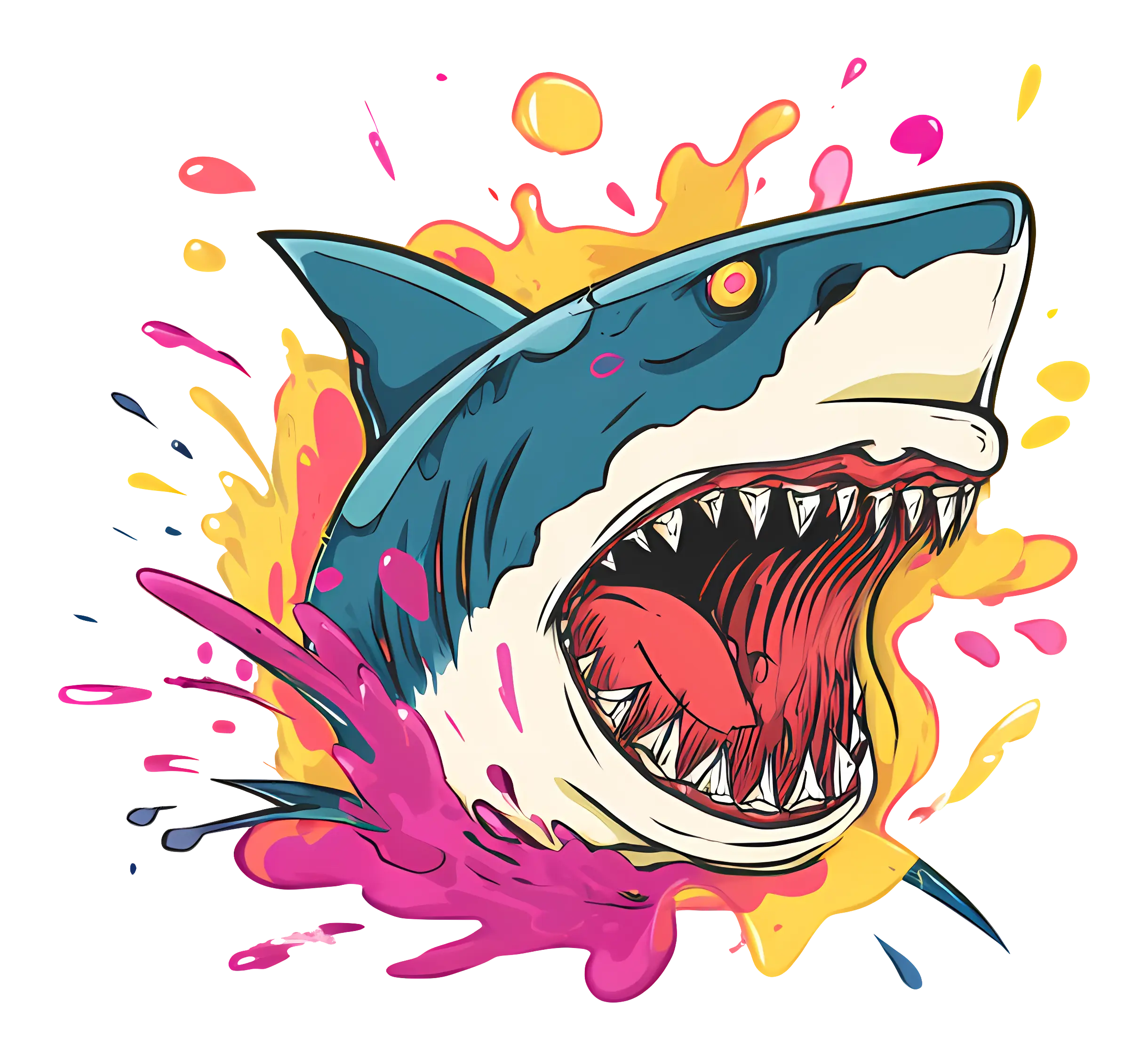 Colorful Shark with Splash