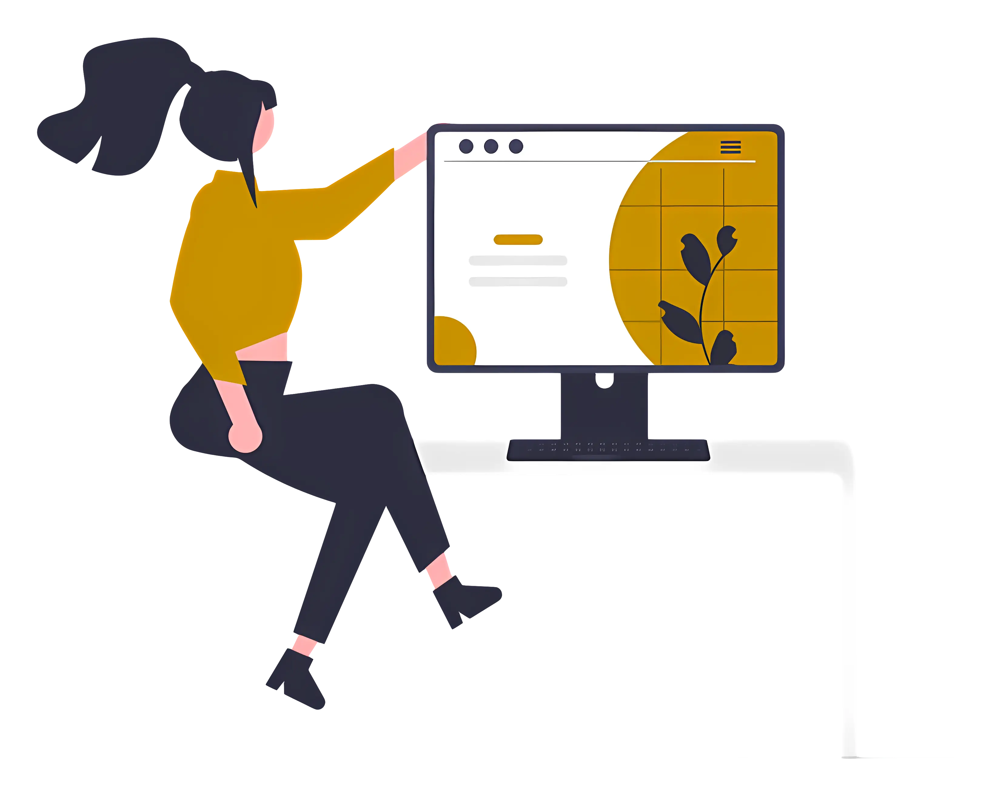 Woman Working on Computer