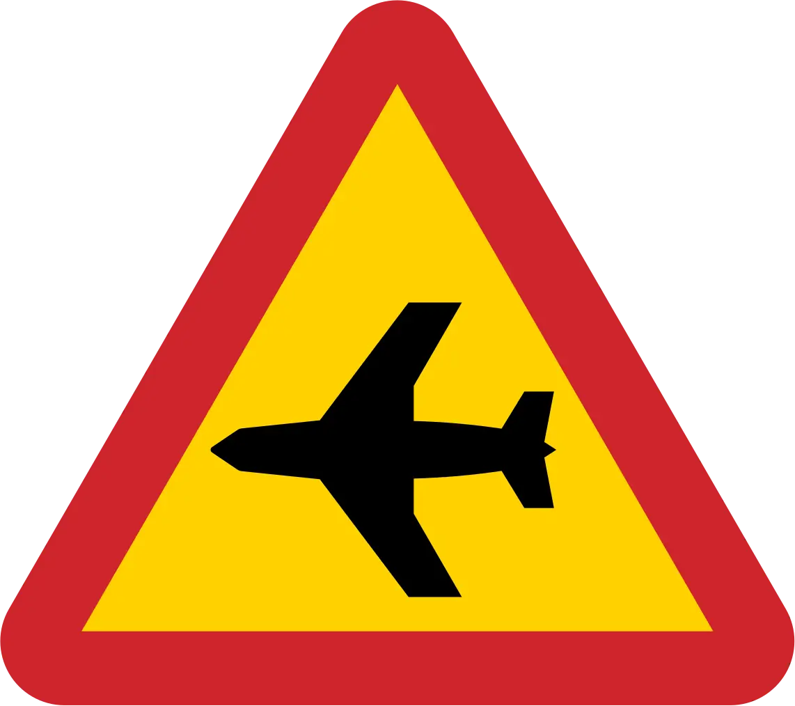 Airplane Warning Sign Illustration