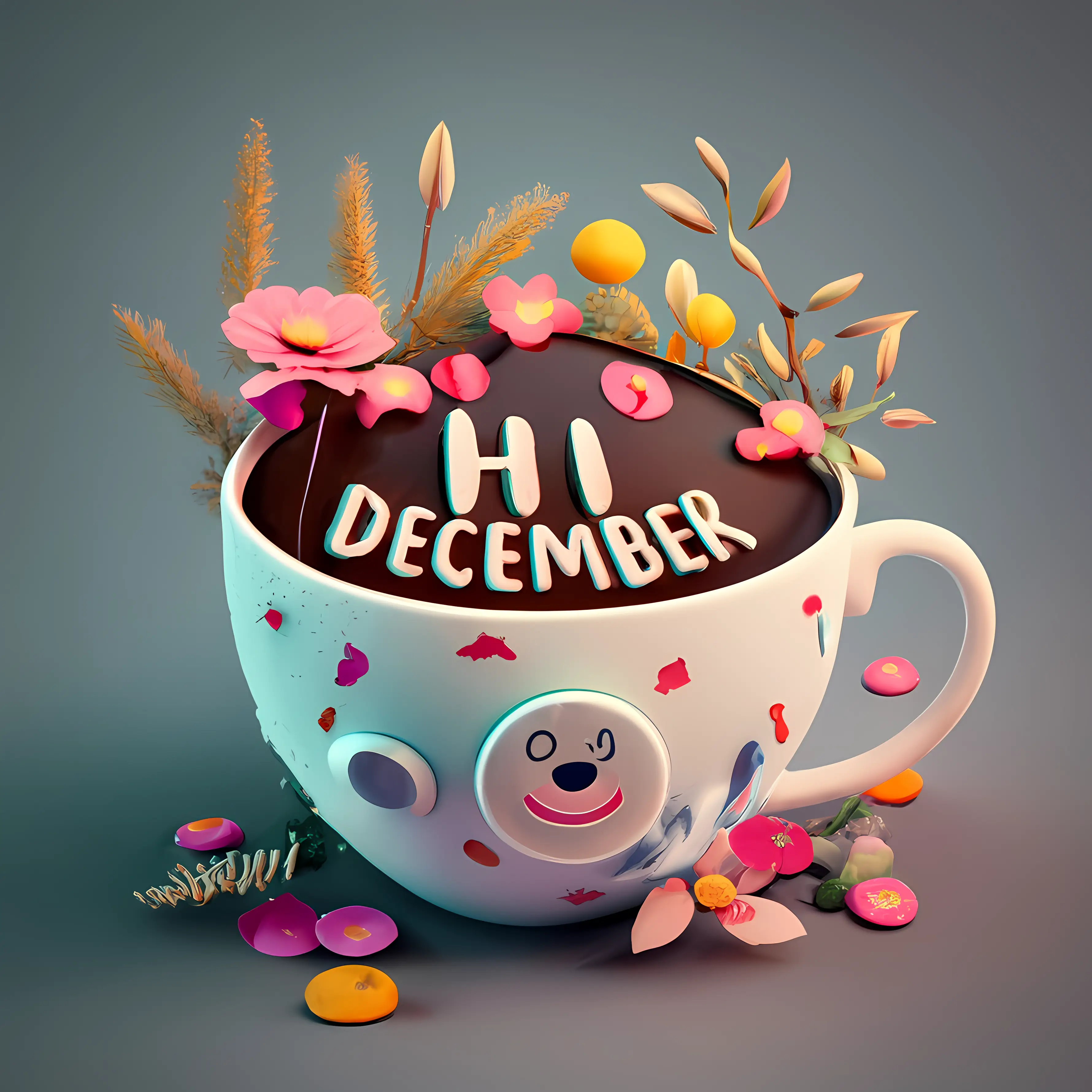 Decorative Mug with December Festive Design