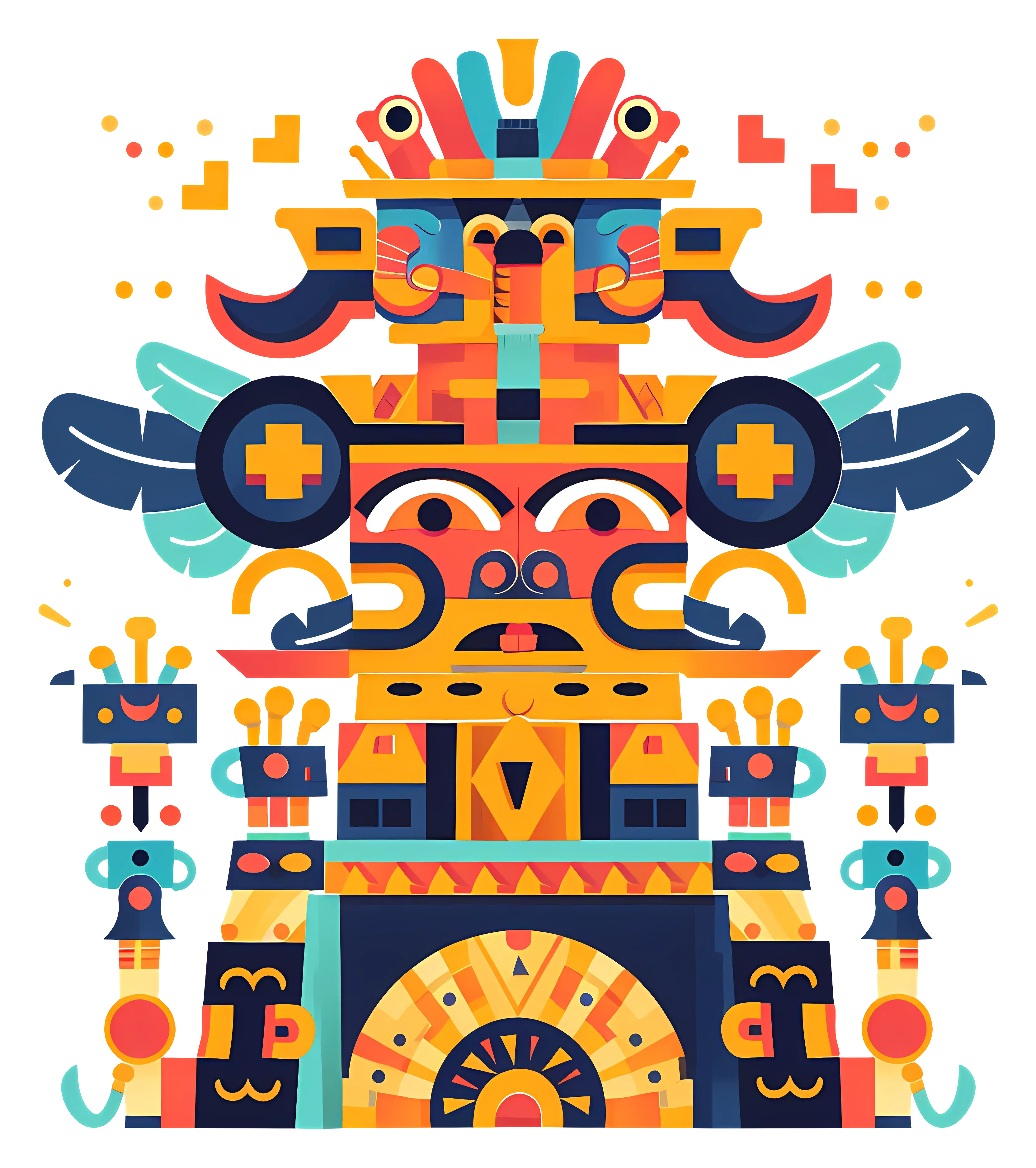 Colorful Ancient Totem