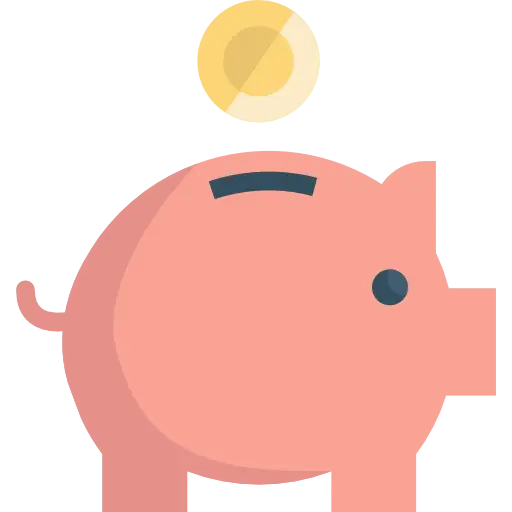 Simple Pink Piggy Bank with Coin Graphic