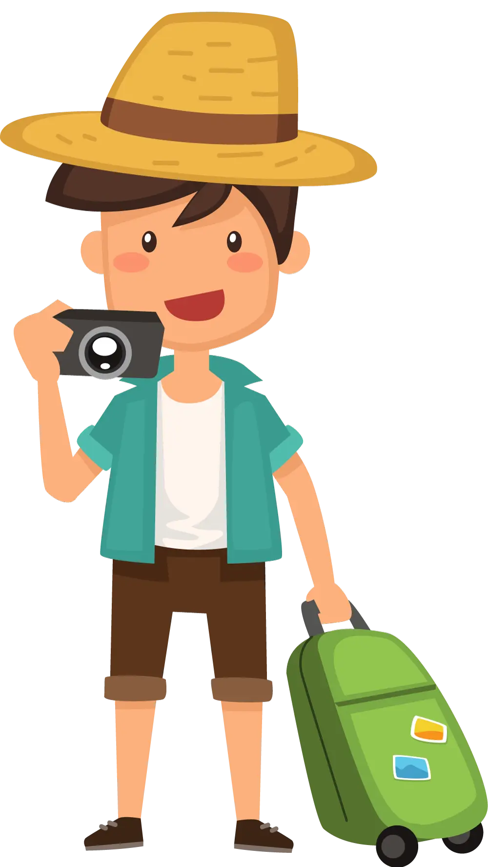 Tourist with Camera and Luggage