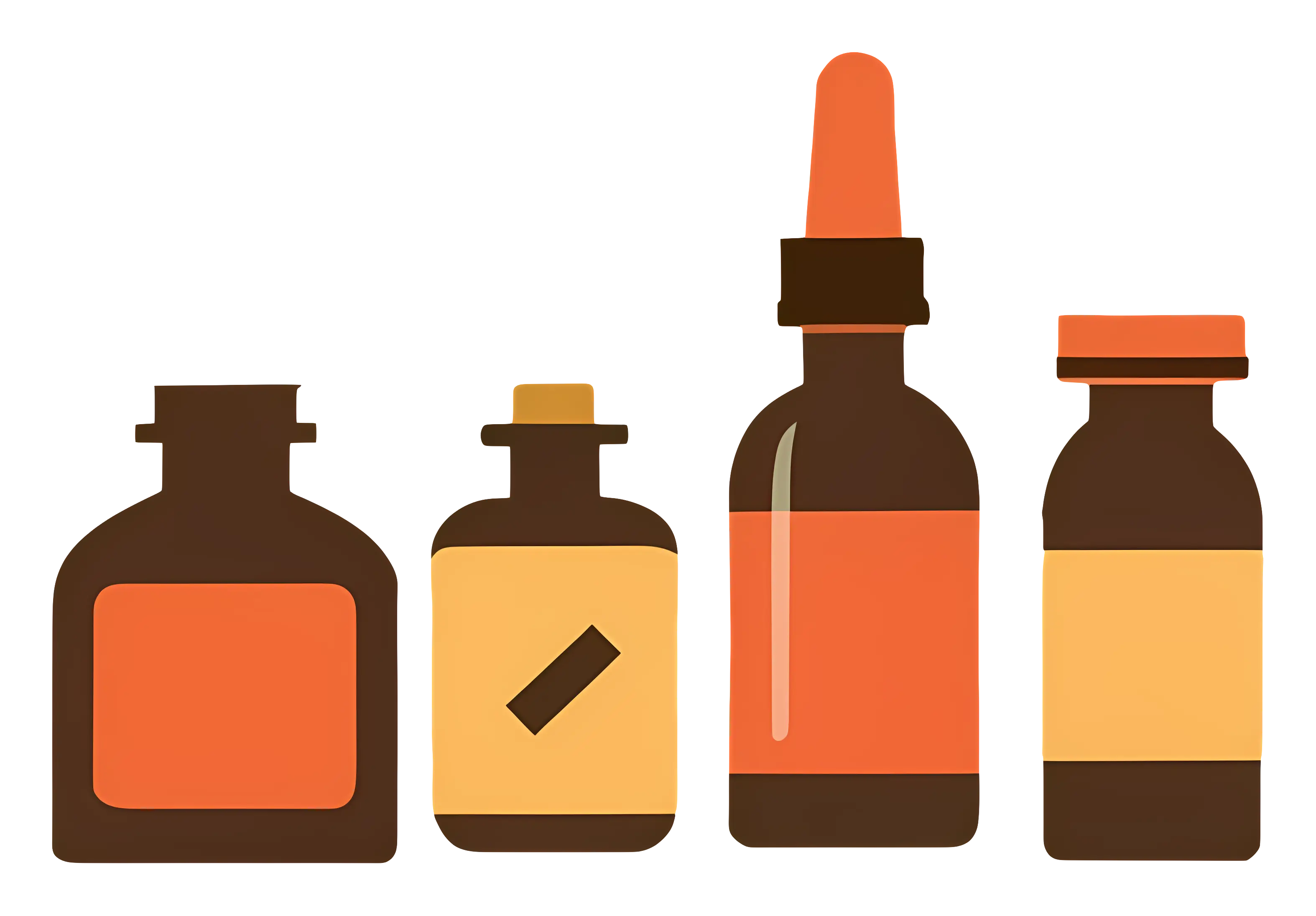 Bottles of Medicine in Flat Style Graphic