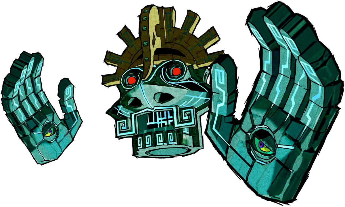 Futuristic Robotic Head with Hands