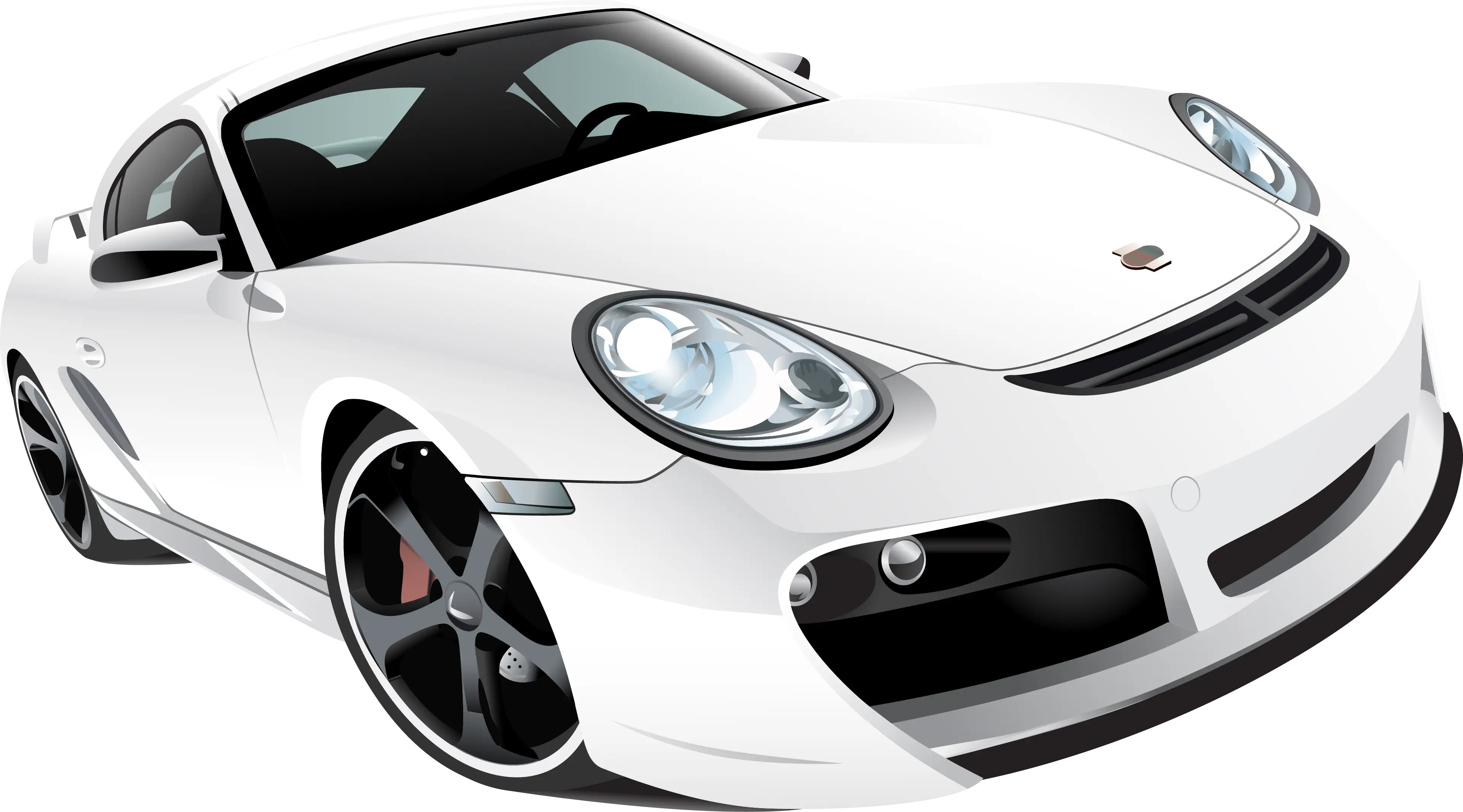 High-Performance White Sports Car Illustration