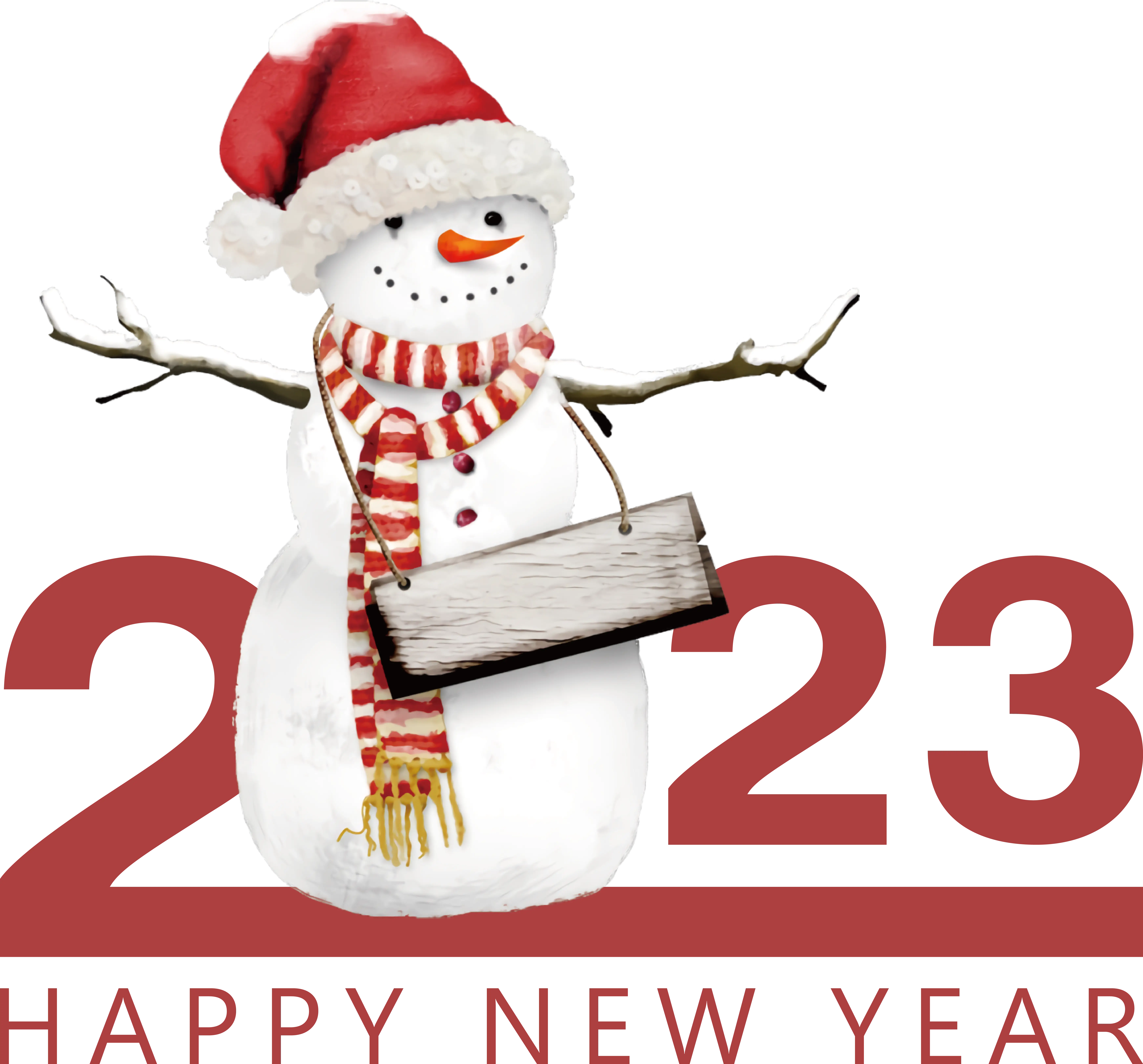 Snowman with Happy New Year 2023