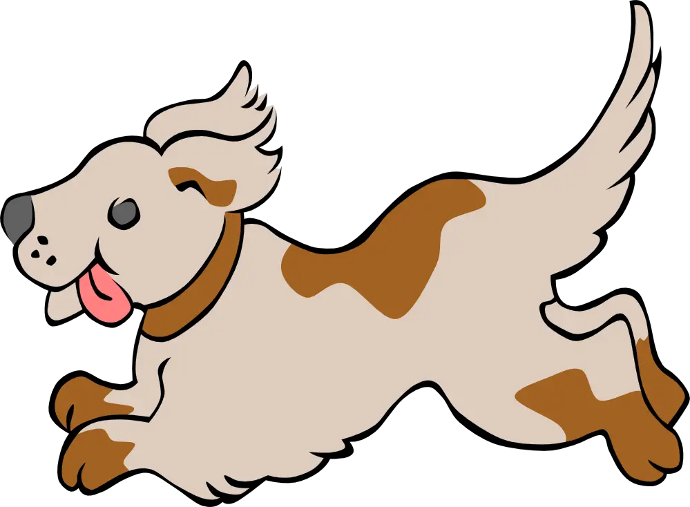 Playful Cartoon Dog Running Illustration