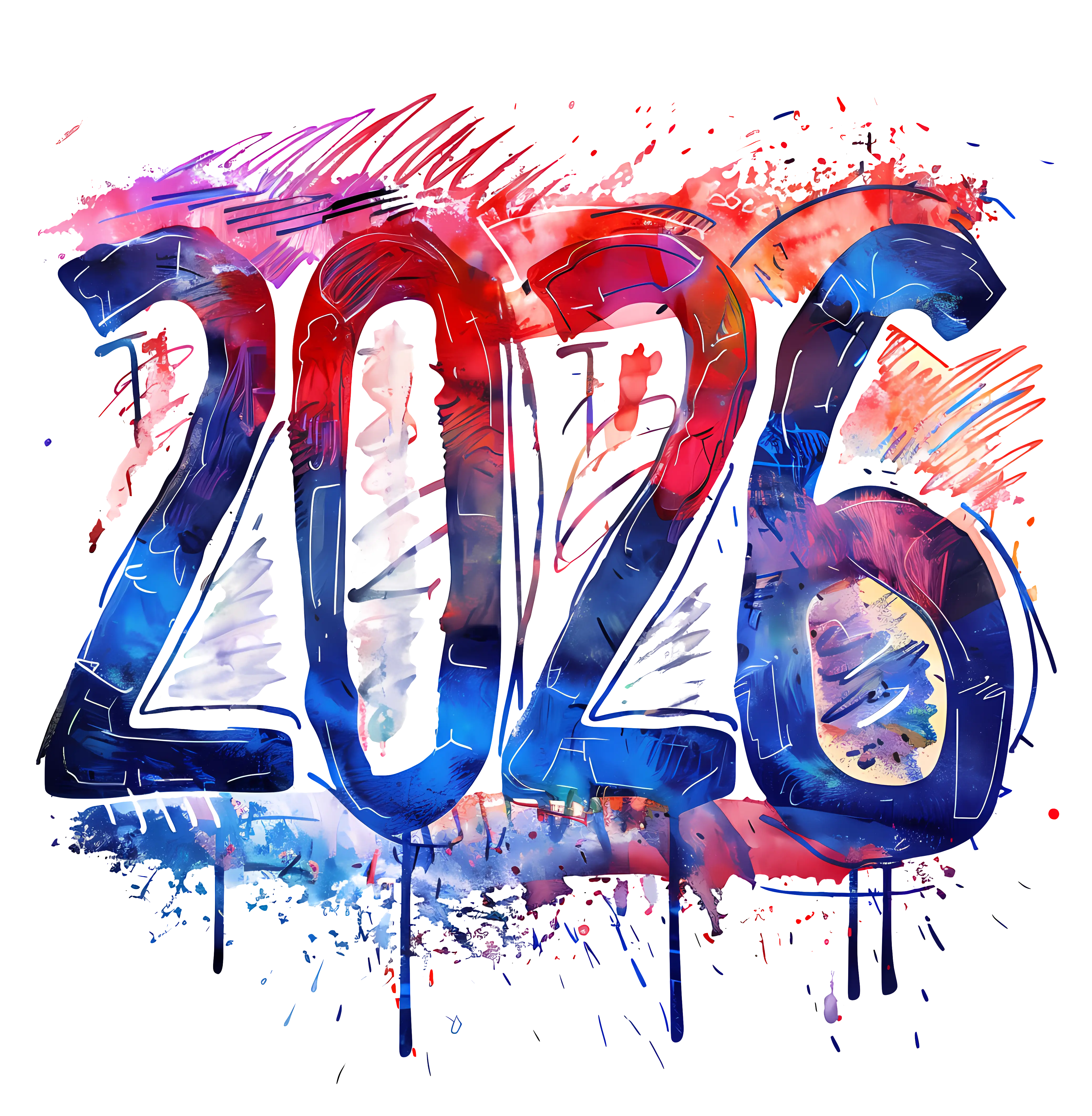 Colorful 2026 Year Typography Design