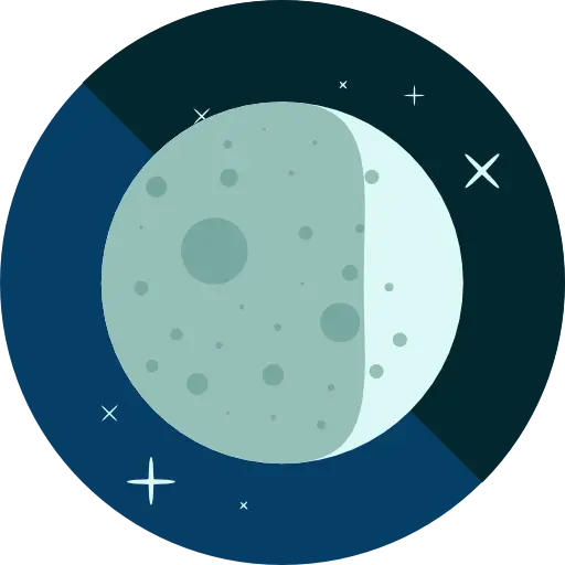 Flat Moon and Stars Illustration