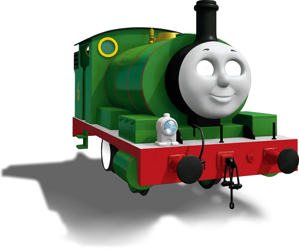 Green Animated Train Character