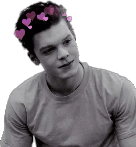 Man with Heart Stickers Overlay