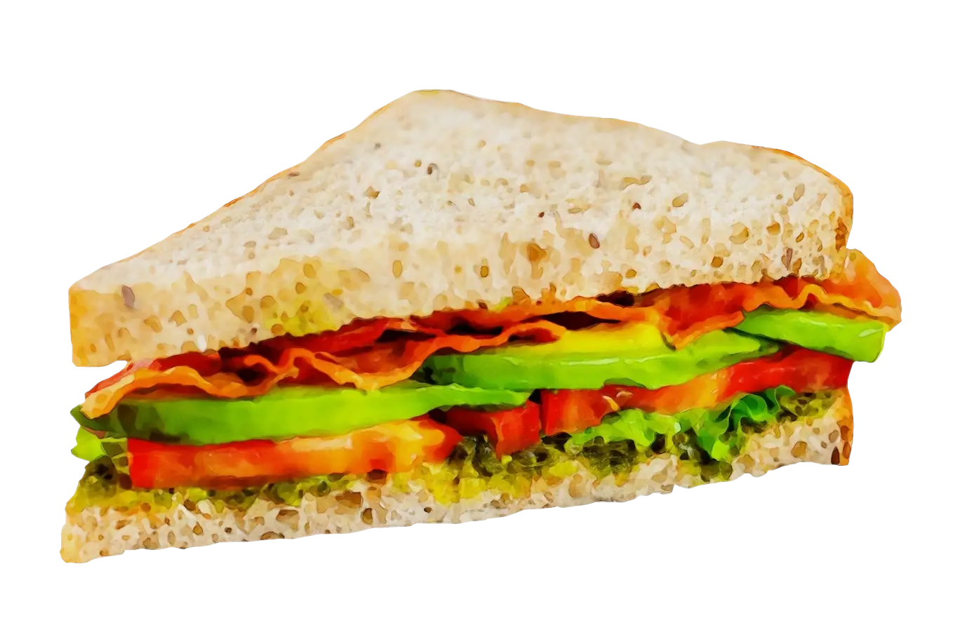 BLT Sandwich with Lettuce, Tomato, and Bacon