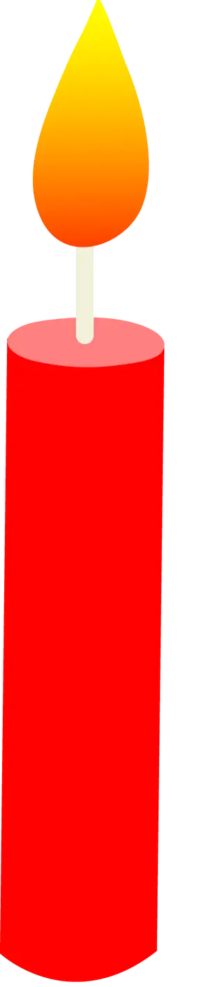 Red Candle with Flame