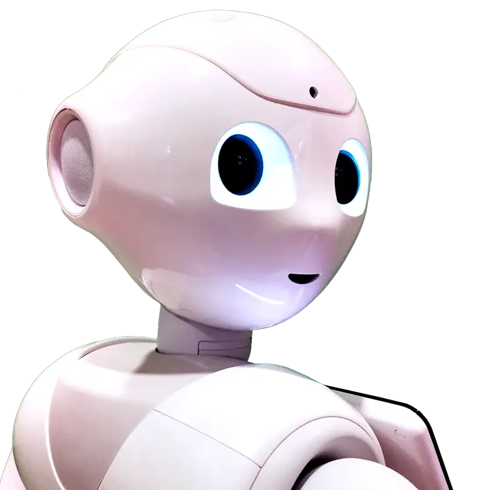 White Humanoid Robot with Friendly Design