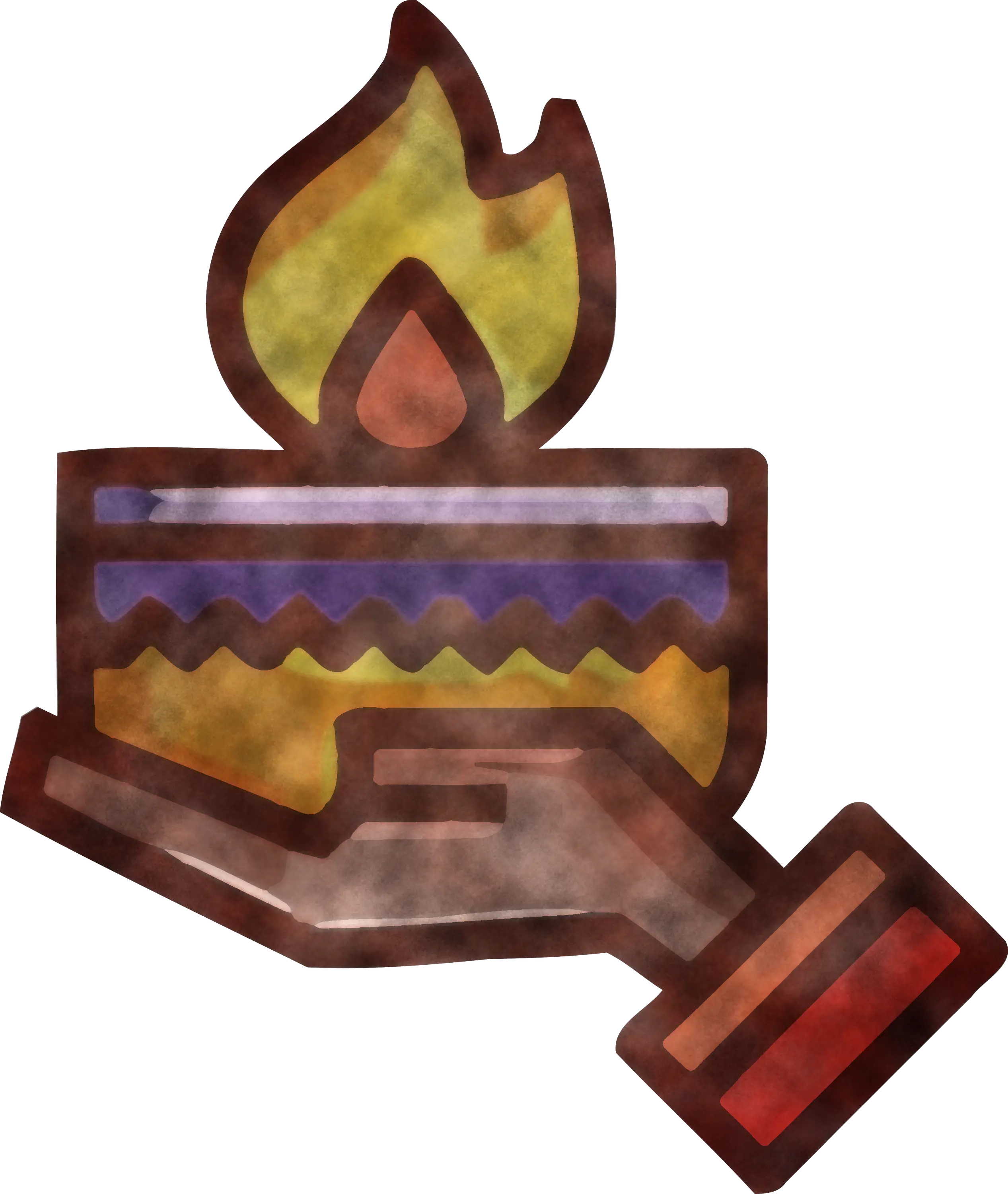 Hand Holding a Torch Symbol