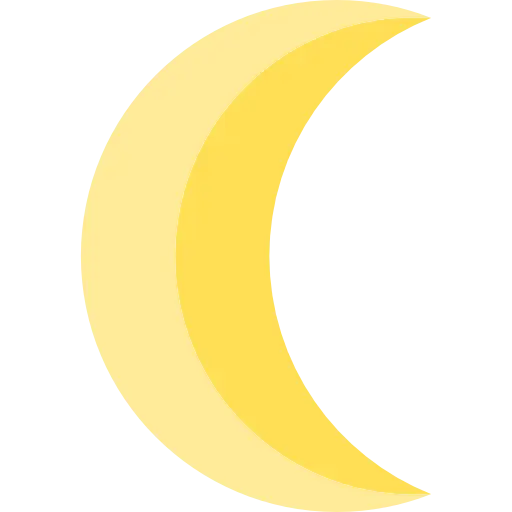Yellow Crescent Moon Illustration