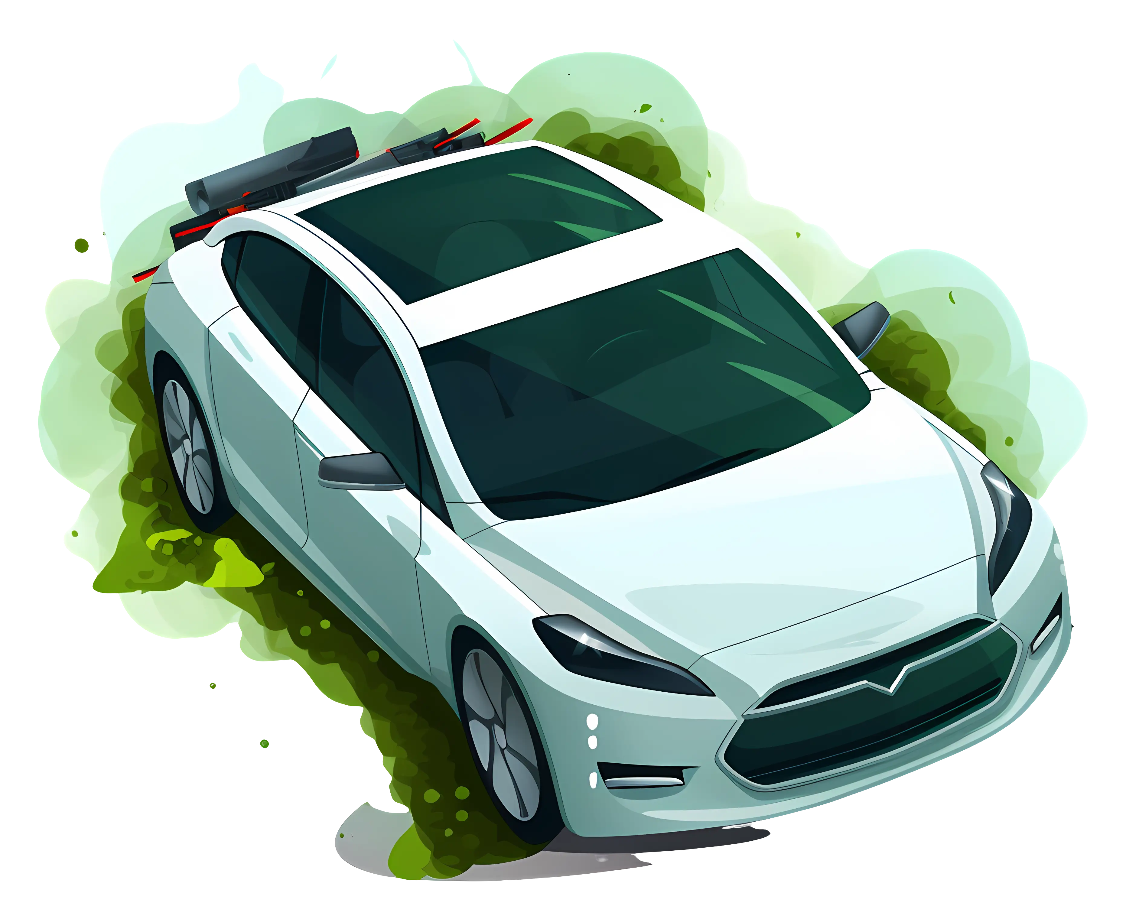 Modern White Electric Car