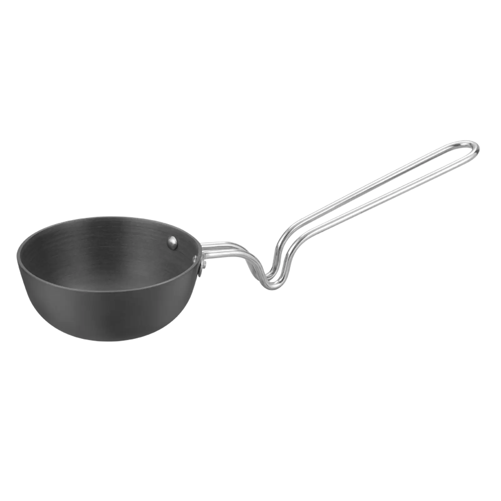 Black Metal Saucepan with Extended Handle