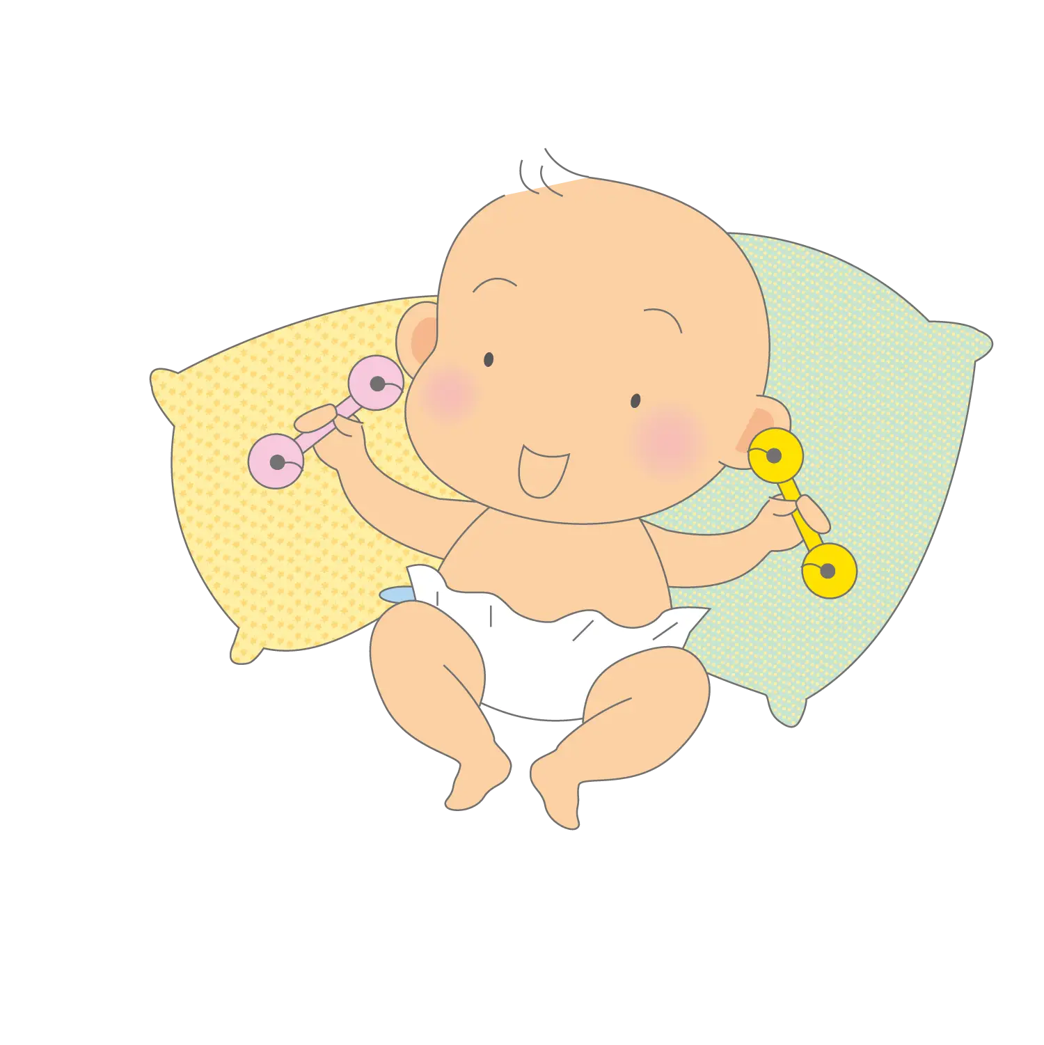 Cute Baby Playing with Rattles