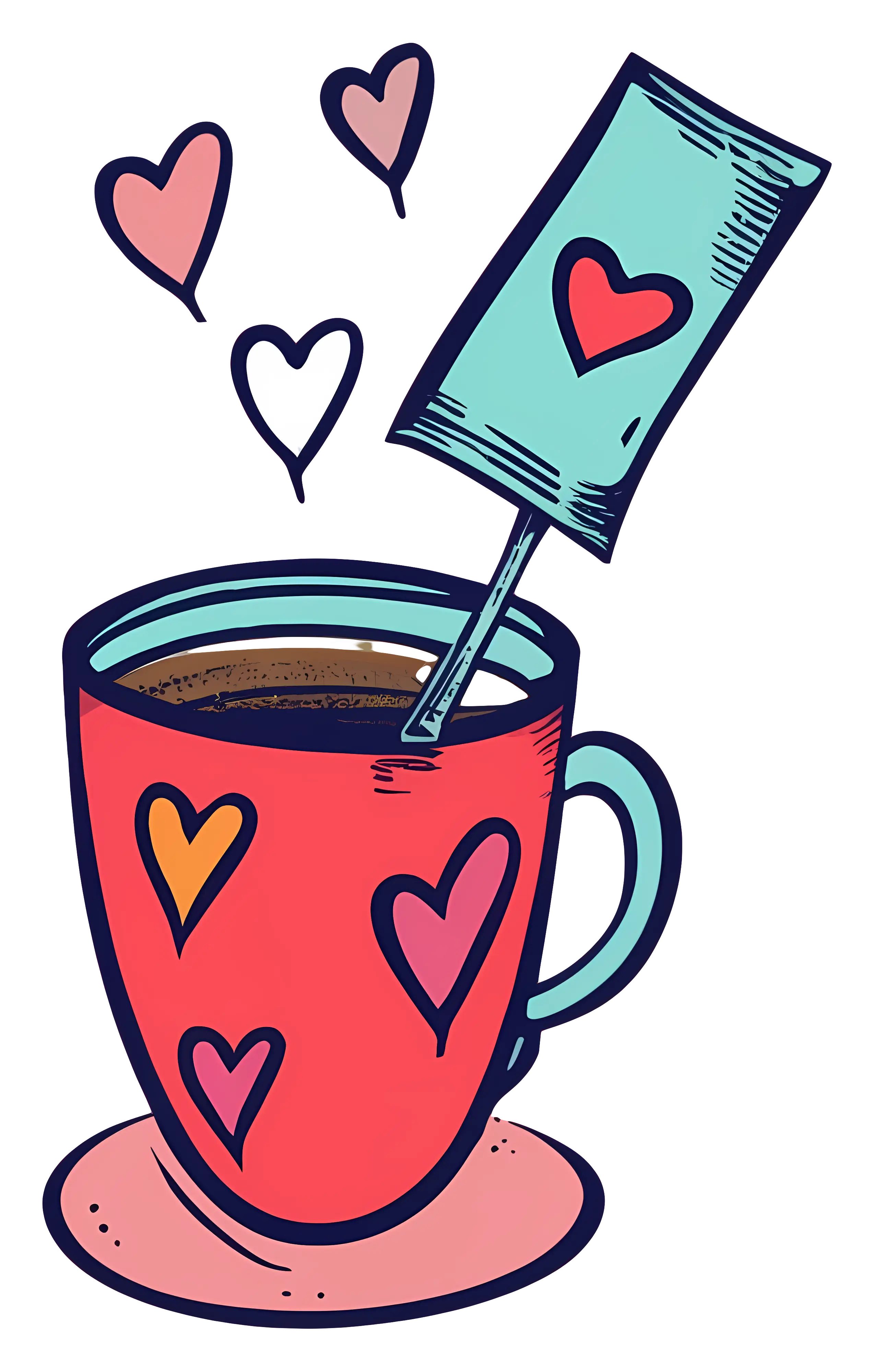 Coffee Cup with Hearts