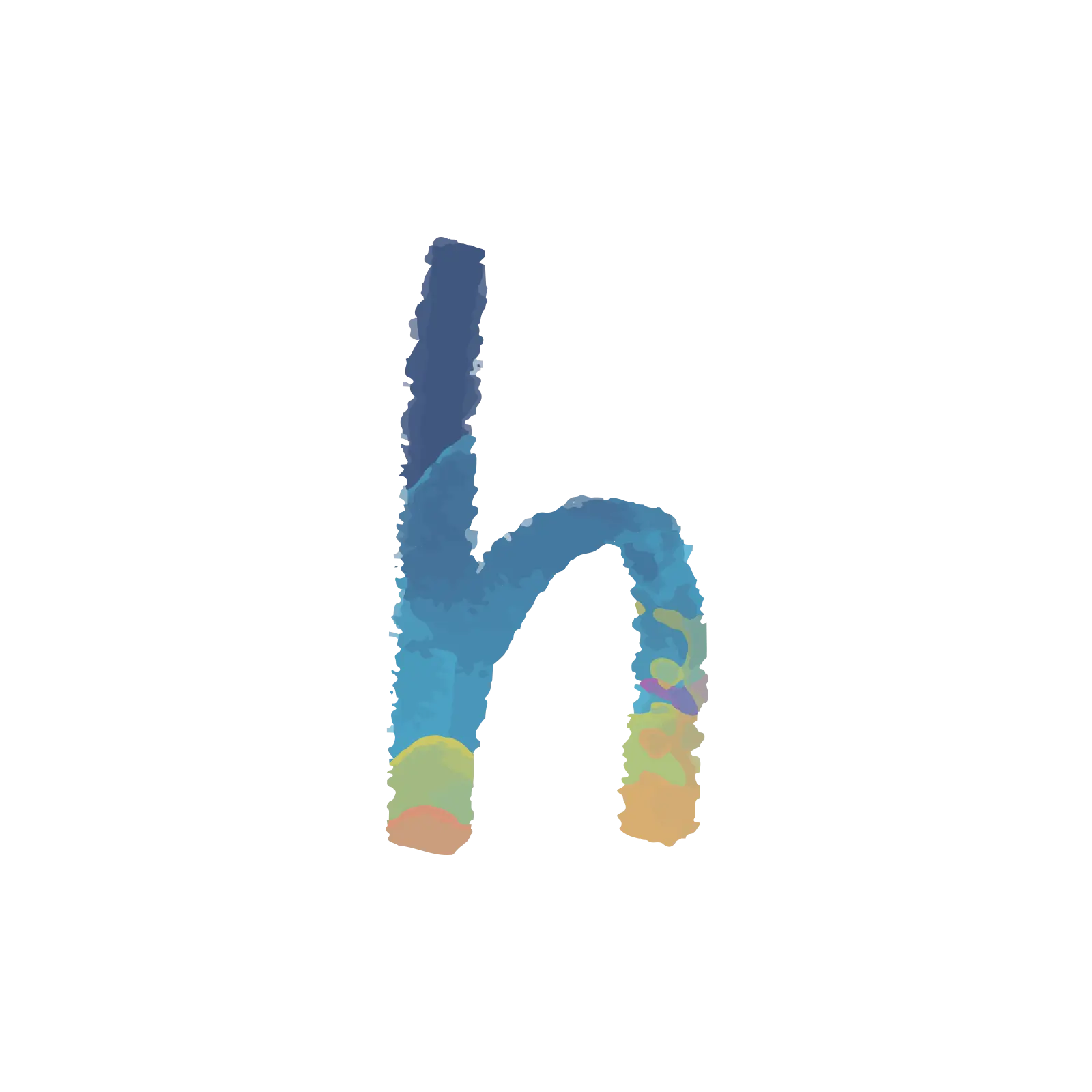 Watercolor Lowercase Letter h