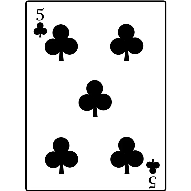 Five of Clubs Playing Card