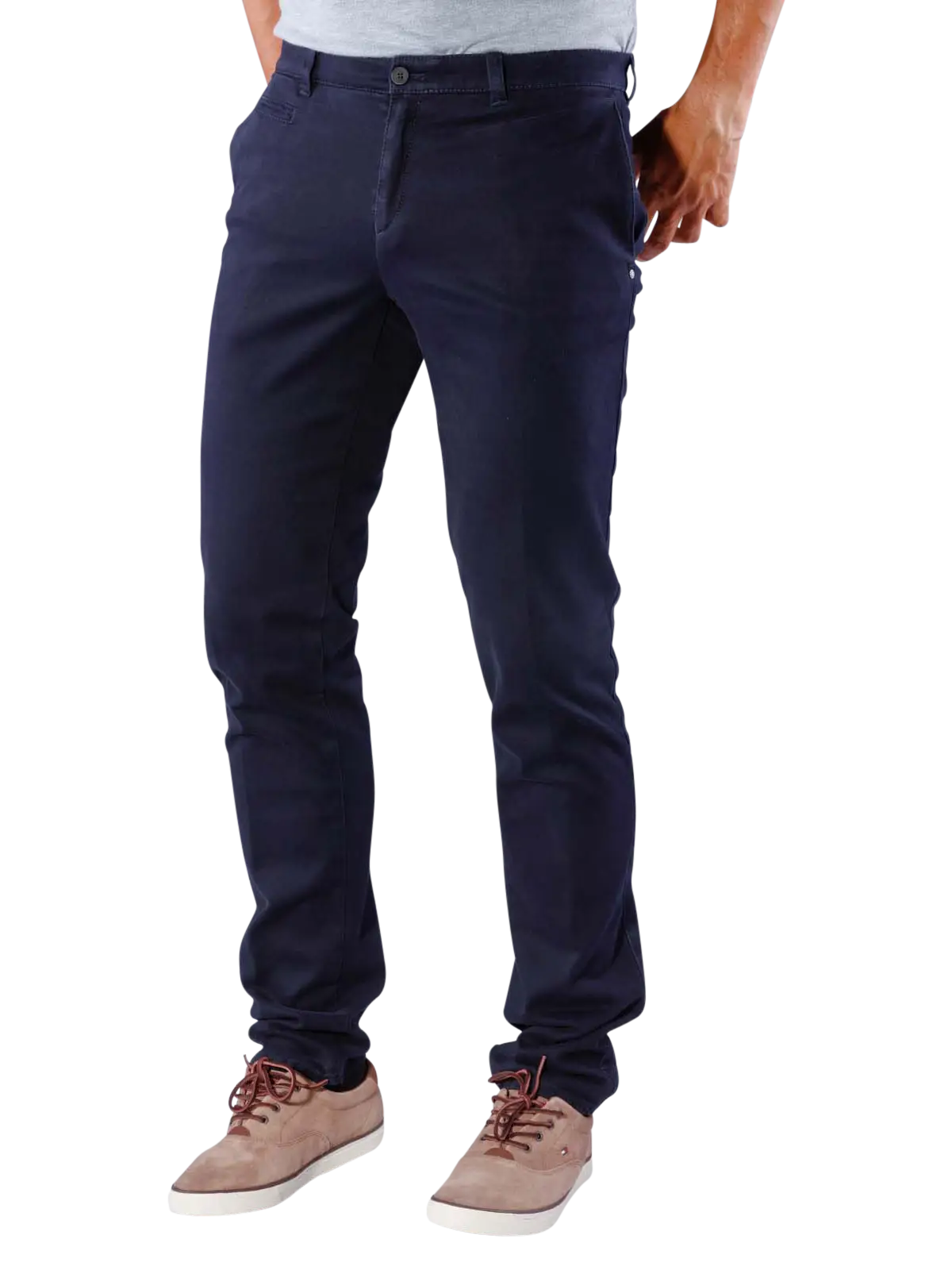 Dark Blue Pants Paired with Shoes for Fashion