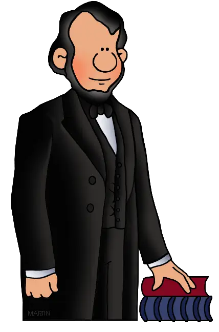 Cartoon Man with Books in Black Suit