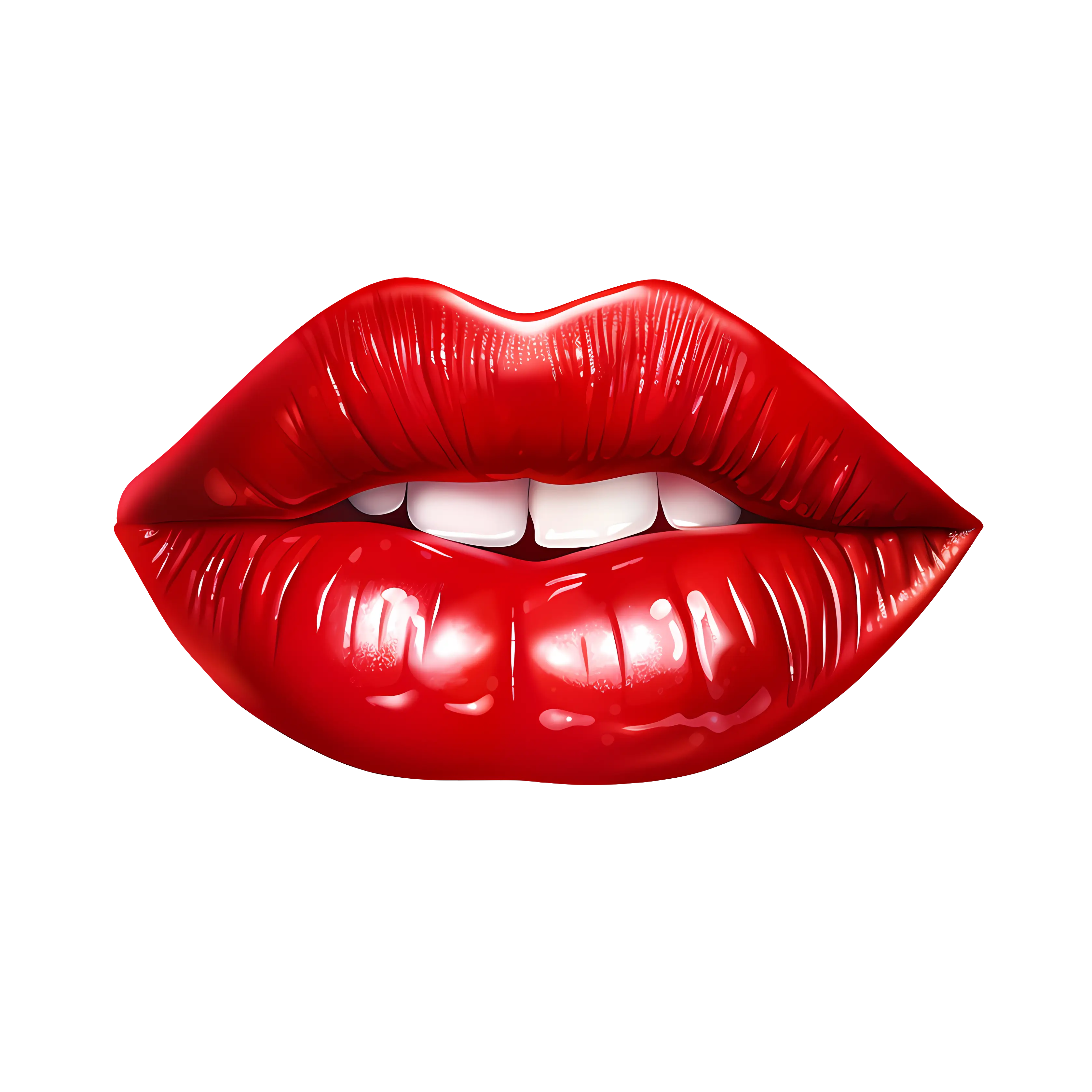 Red Lips with Teeth Illustration