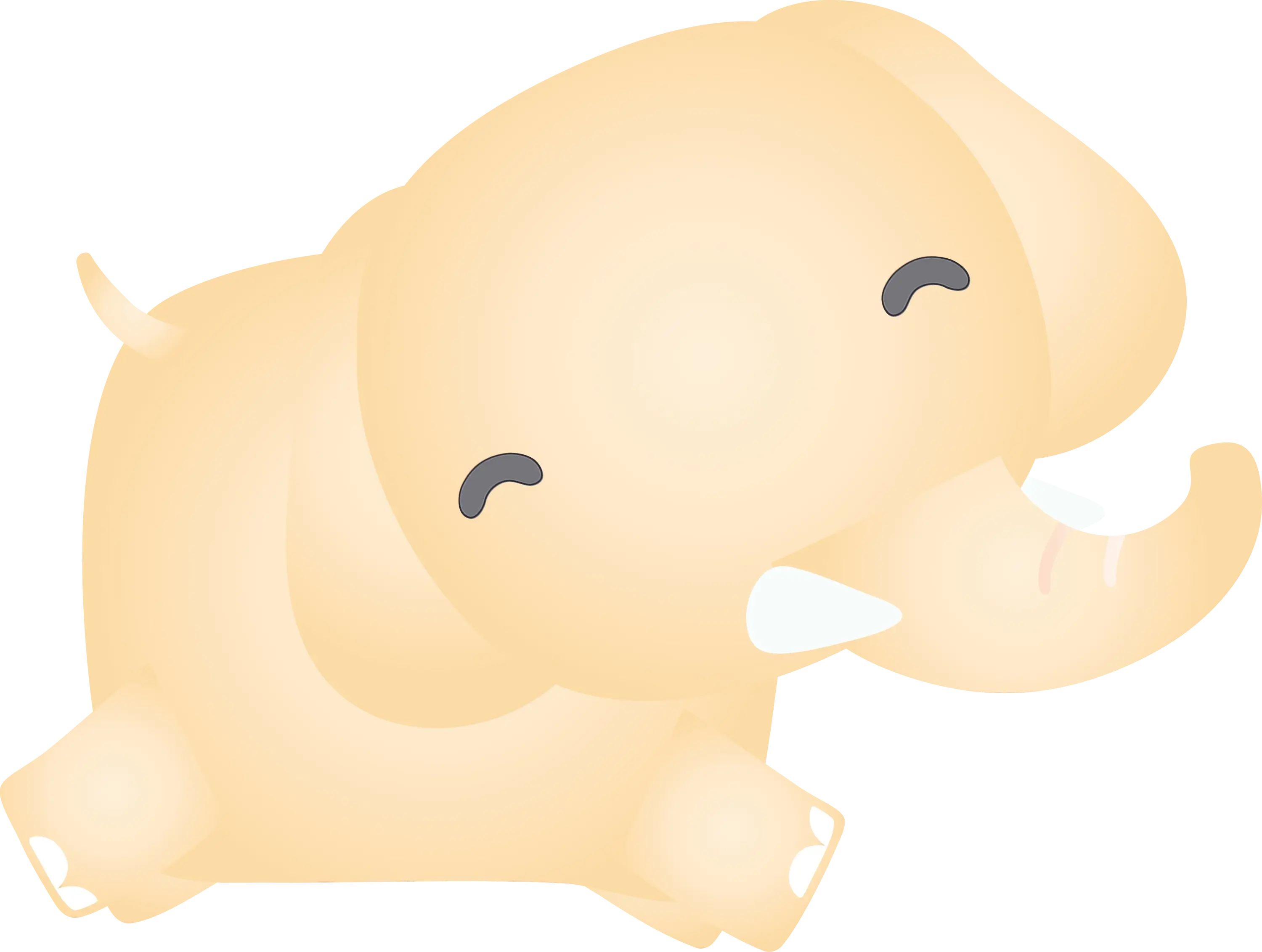 Yellow Cartoon Elephant Illustration