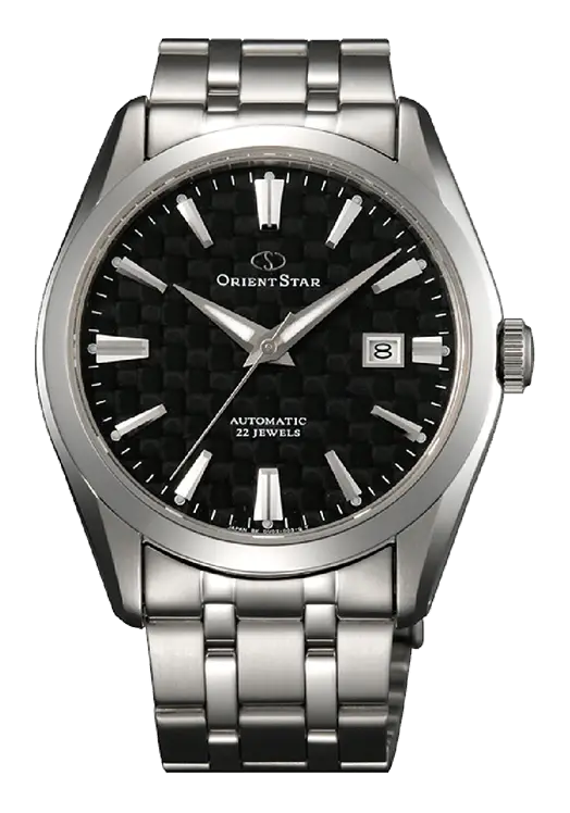 Silver Wristwatch with Elegant Black Dial