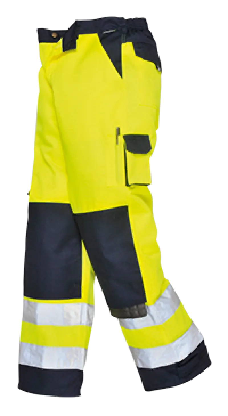 Yellow Safety Pants with Reflective Strips