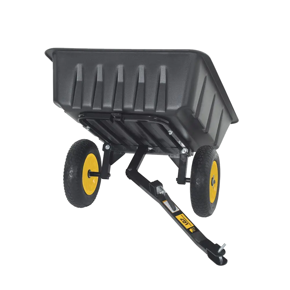 Black Garden Utility Cart with Yellow Wheels