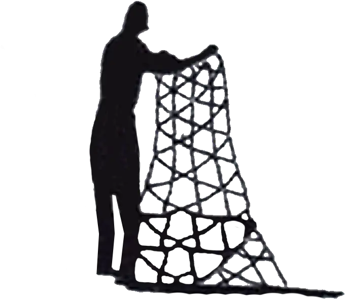 Fisherman with Net Silhouette