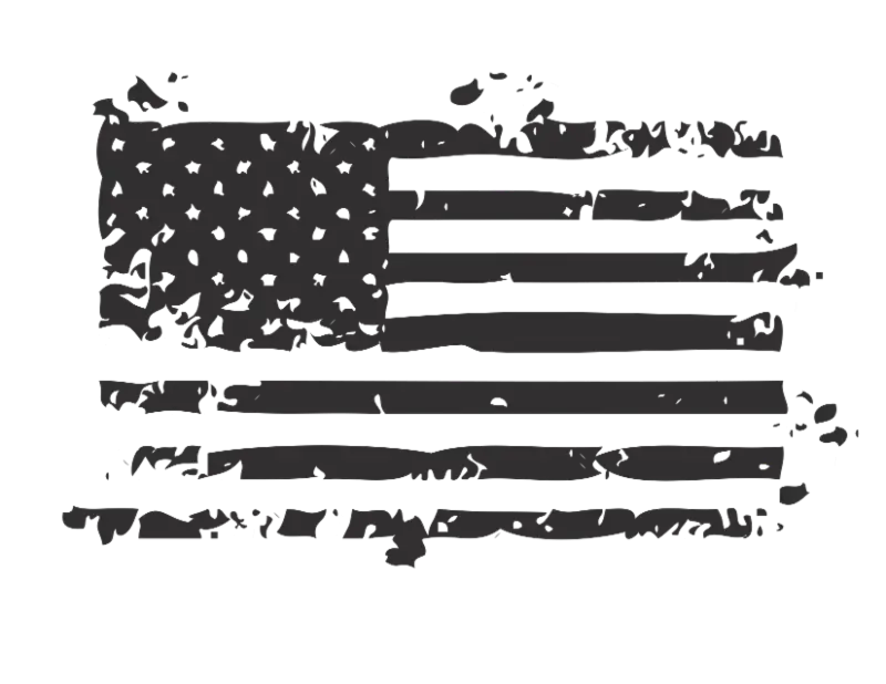 Distressed Black and White American Flag
