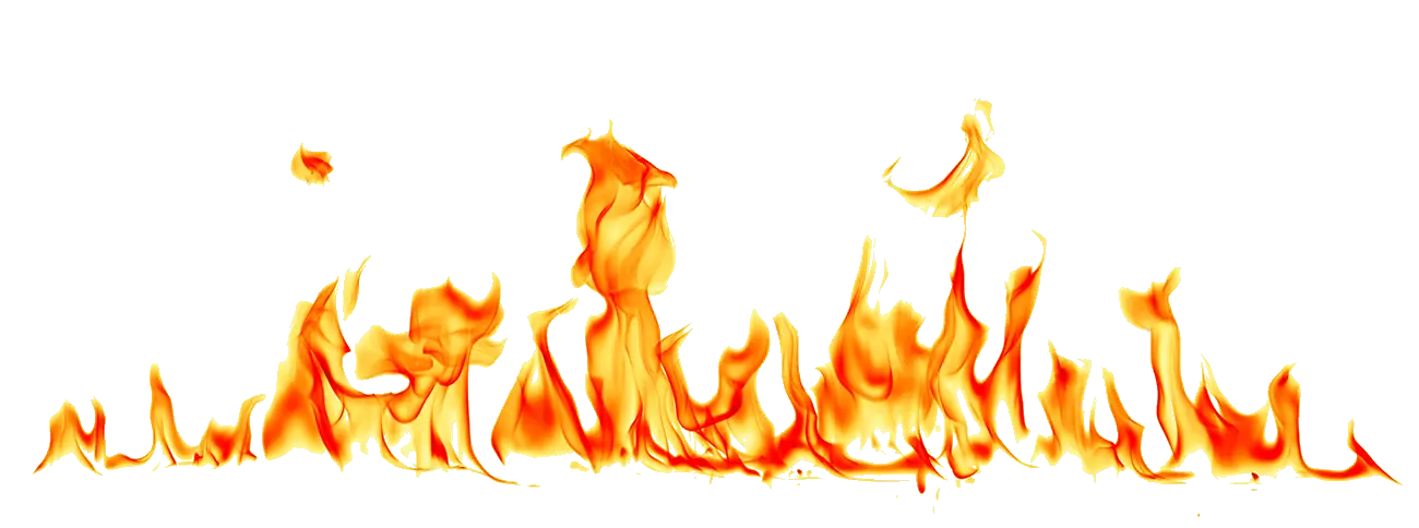 Realistic Fire Flames on Transparent Background