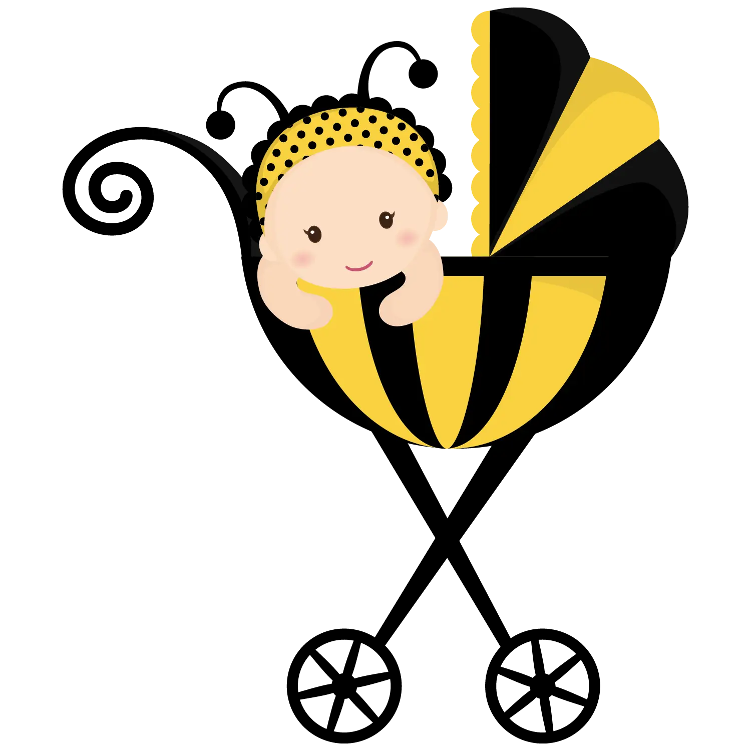 Cartoon Bee-Themed Baby Carriage