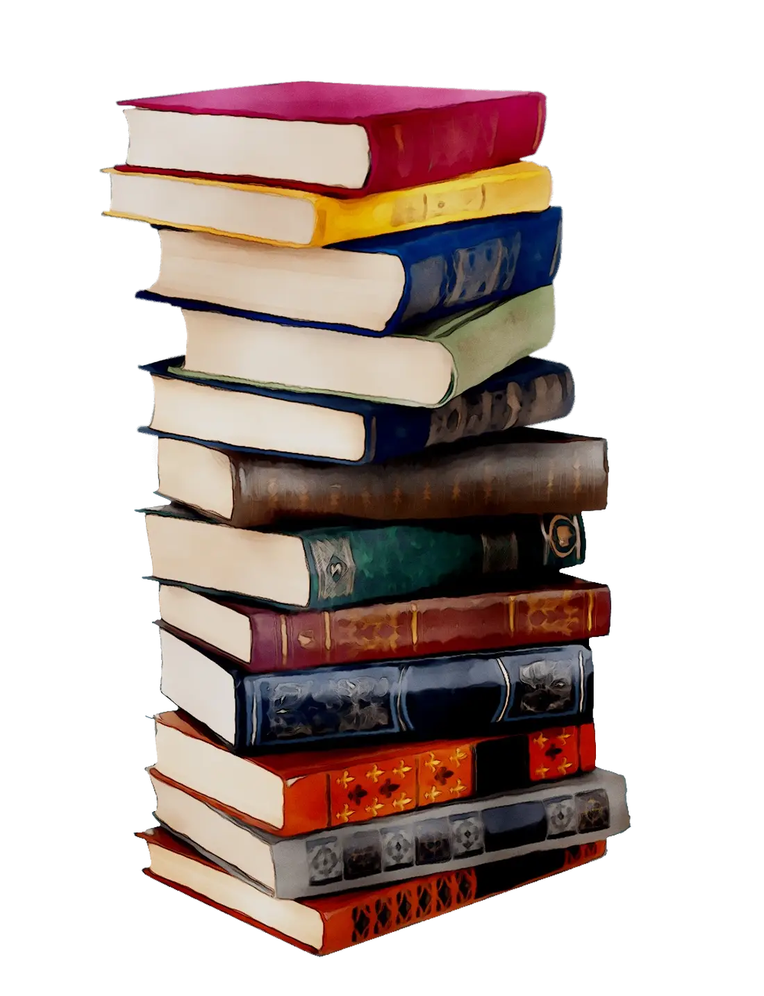 Stack of Colorful Books Illustration