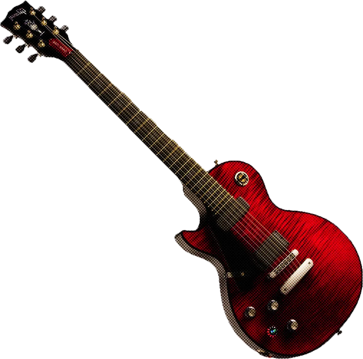 Red Electric Guitar with Strings and Details
