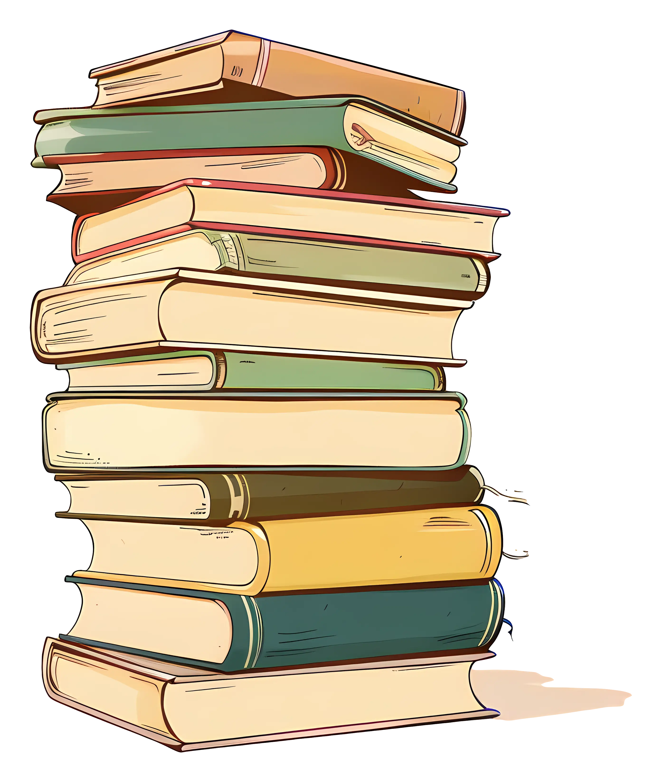 Stack of Colorful Books Illustration