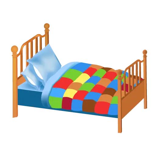 Colorful Bed with Pillows and Quilt
