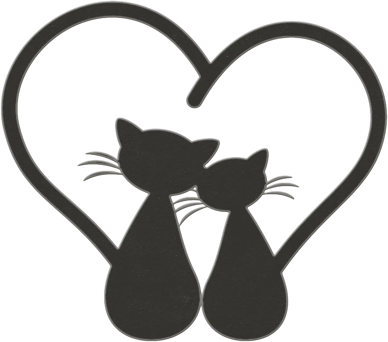 Cat Silhouettes in a Heart Shape