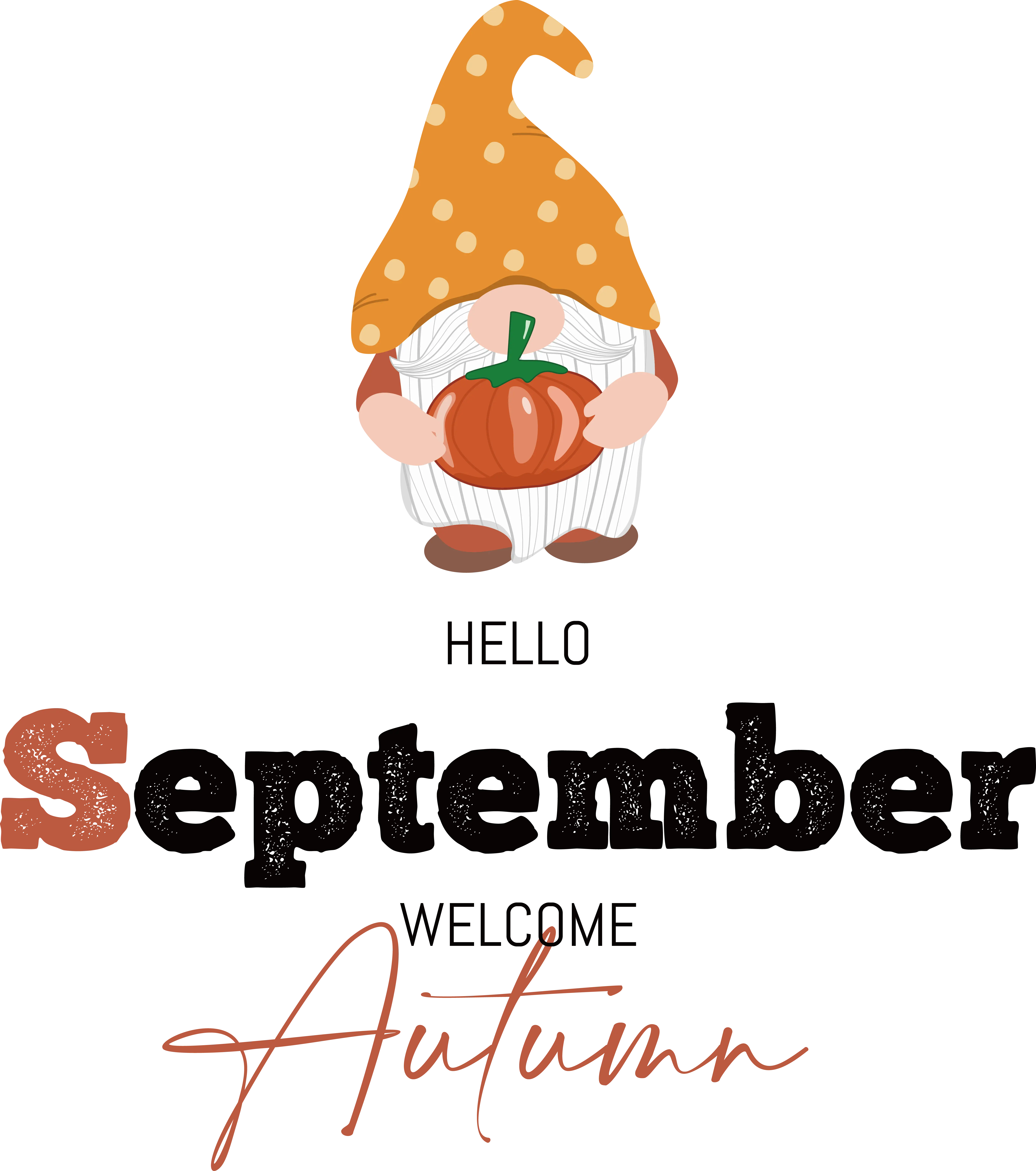 Fall Gnome Holding Pumpkin