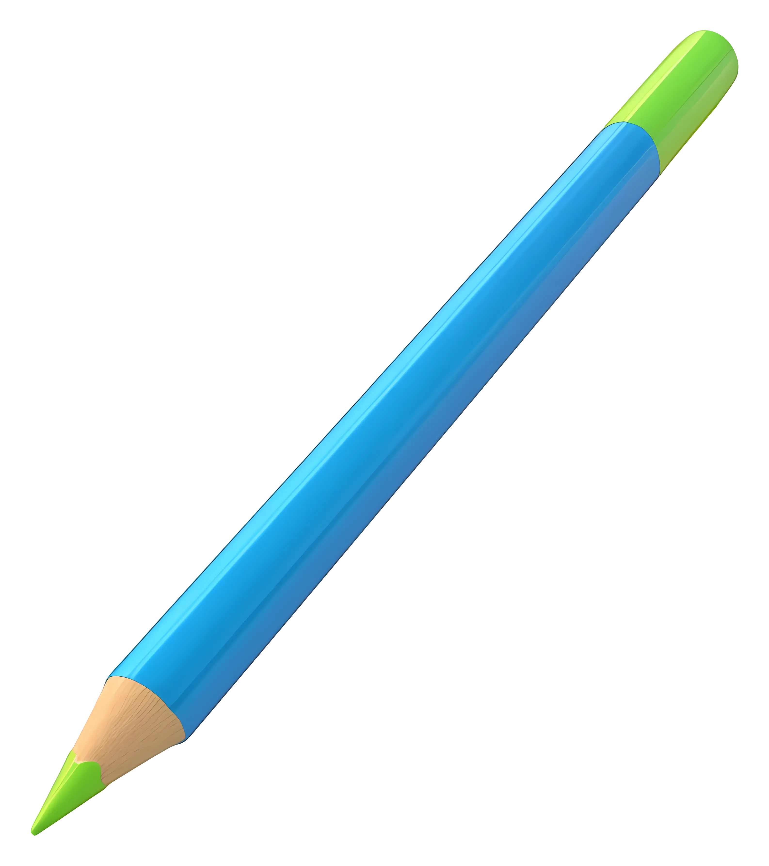 Blue and Green Pencil Illustration